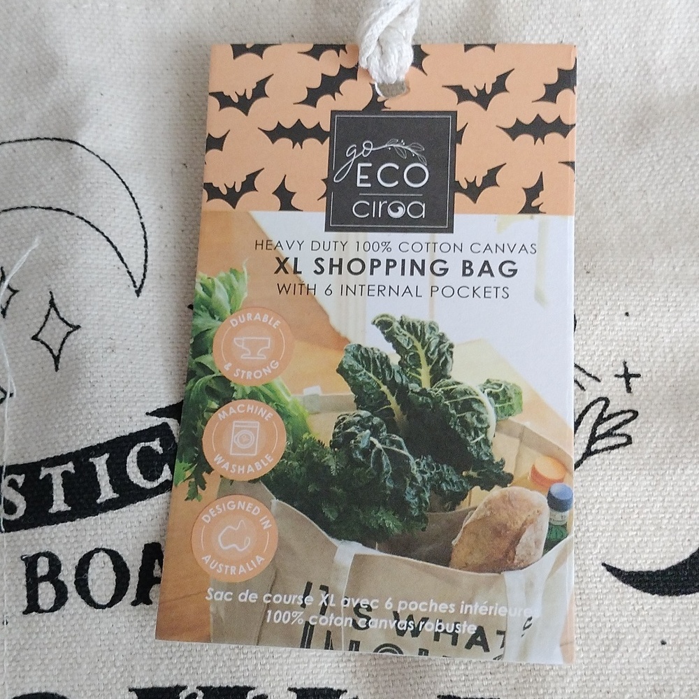 Eco Circa XL Cotton Canvas Ouija Board Game Bag w/ 6 Internal Pockets Halloween - Picture 4 of 11